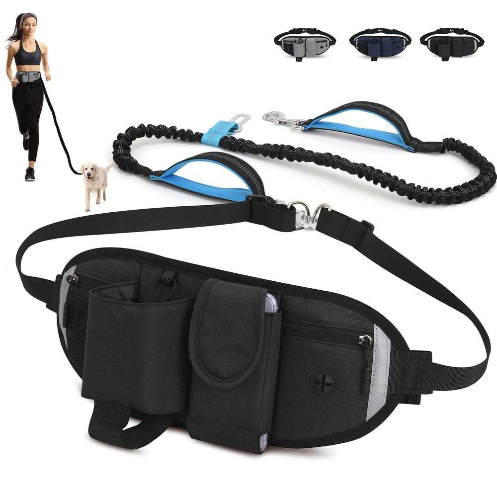 Dog outdoor running training, sports waist bag, waterproof and anti-collision, dog walking leash supplies, pet