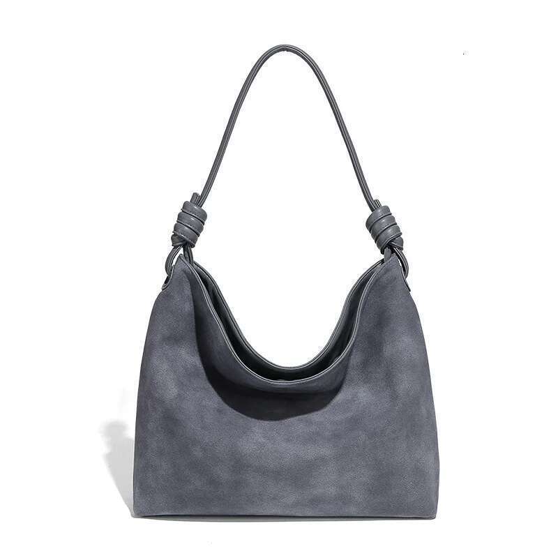 Knot Design Shoulder Underarm Large Capacity Commut Women Bag Frosted Suede Handbag Brand Tote Spacious Shopping Bags