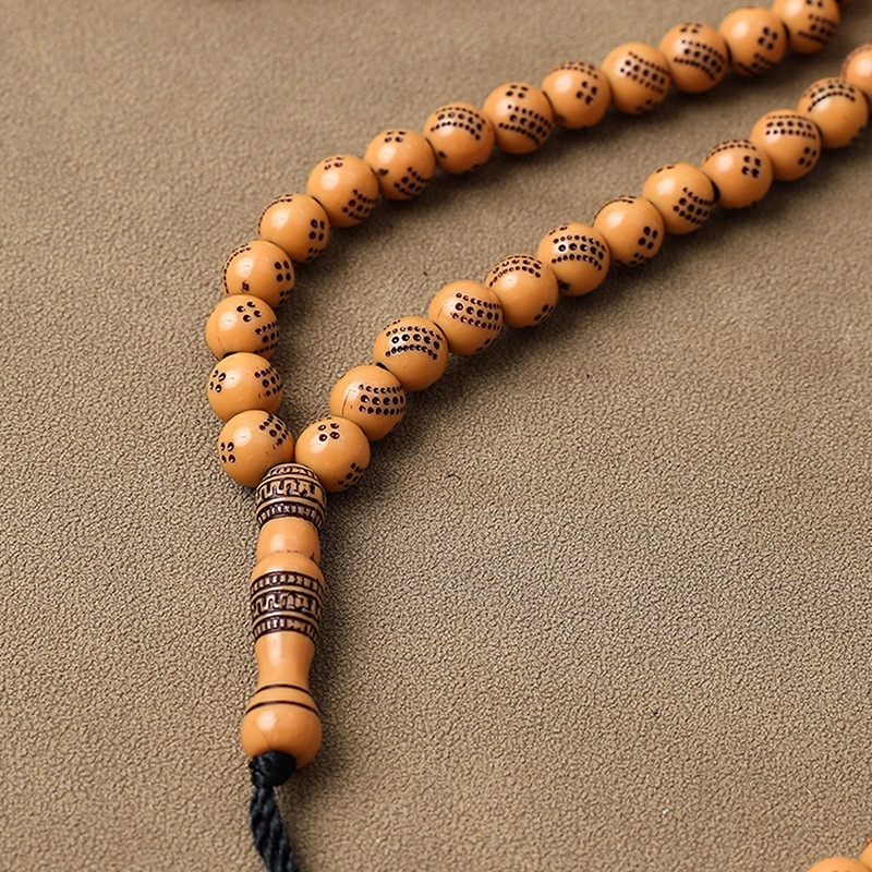 Prayer Tesbiha 99 pieces imitation amber handmade string Saudi prayer beads hand twisted fingers