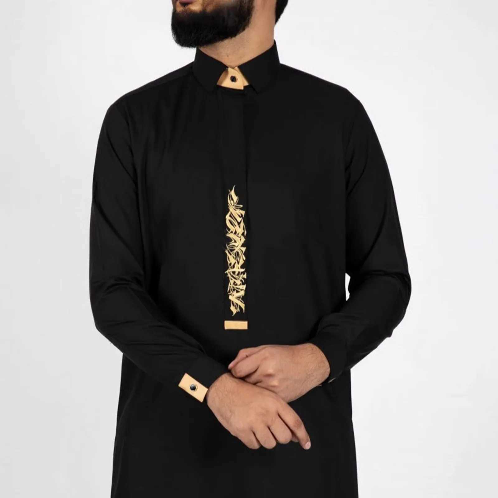 Mens Long Robe Muslim Embroidery Dishdasha Modest Islamic Dubai Saudi Abayas Prayer Abaya Kaftan Ramadan Morocco Jubba Thobe X250514