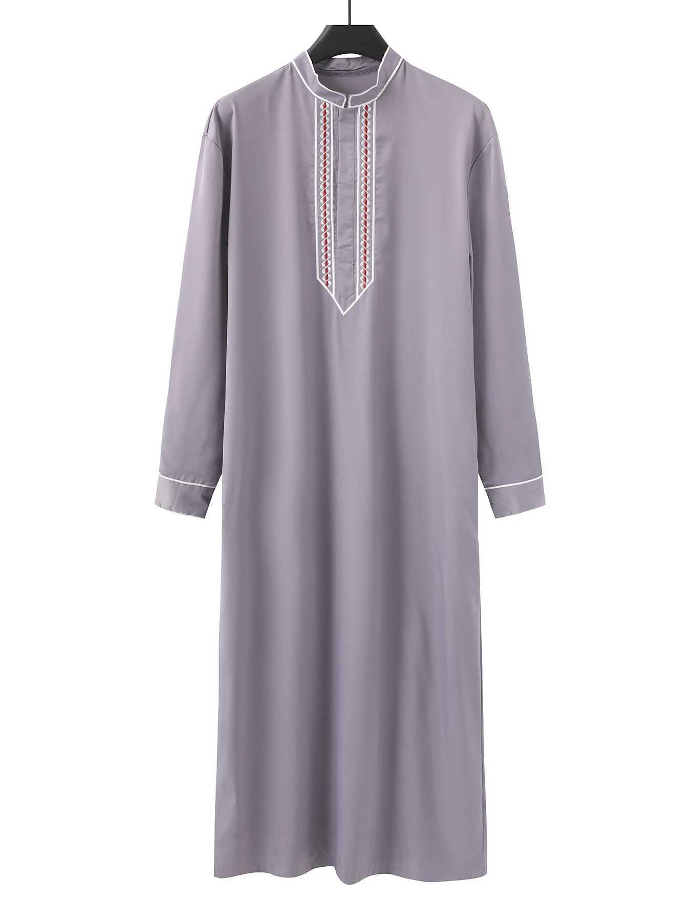 2024 New Muslim Men Hand Embroidered Formal Long Sleeve Luxury Abaya Designer Thobe Saudi Arabia Style with an Ethnic Motif X250514