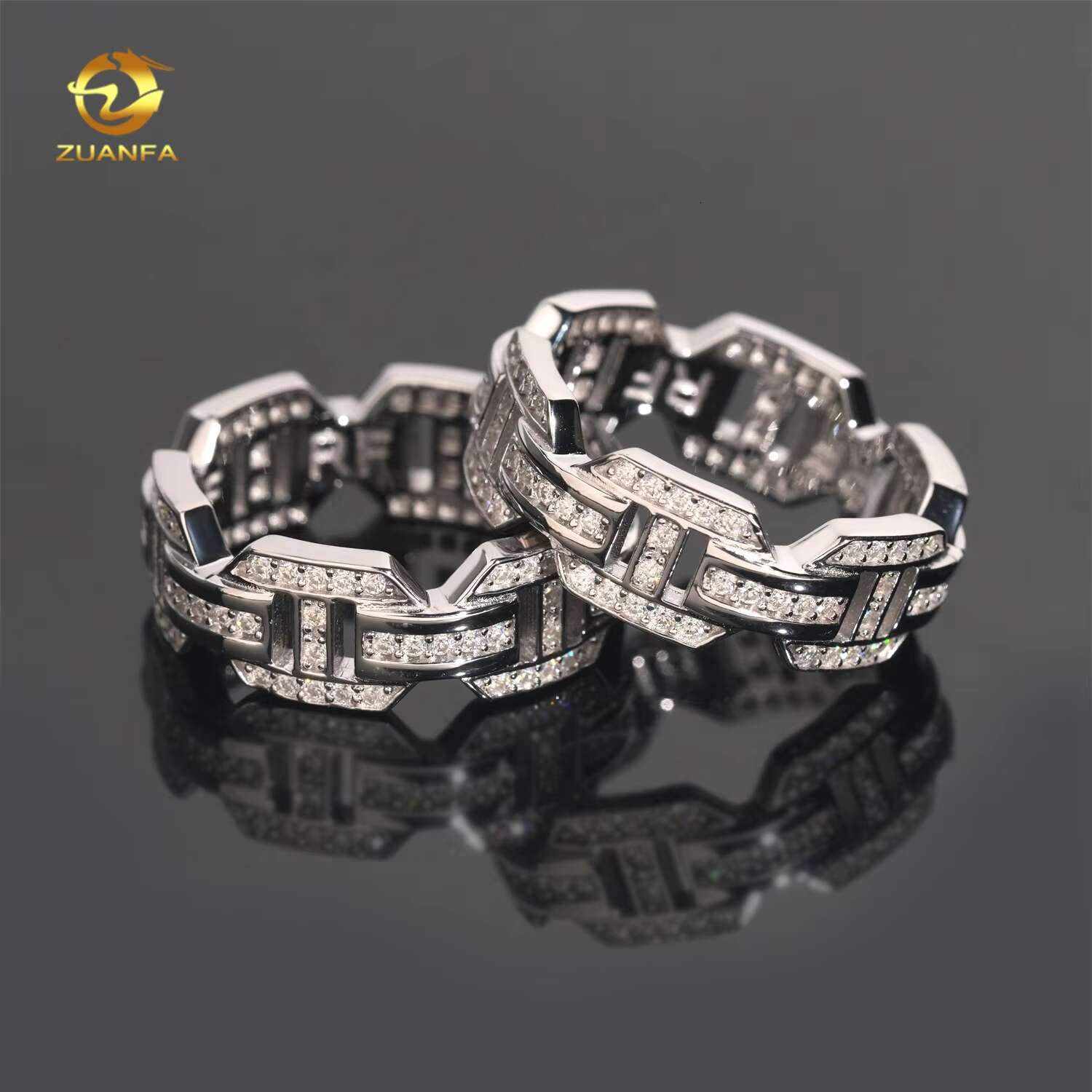 Custom Made 925 Sterling Silver Pass Diamond Tester Iced Out Eternity Moissanite Hip Hop Ring