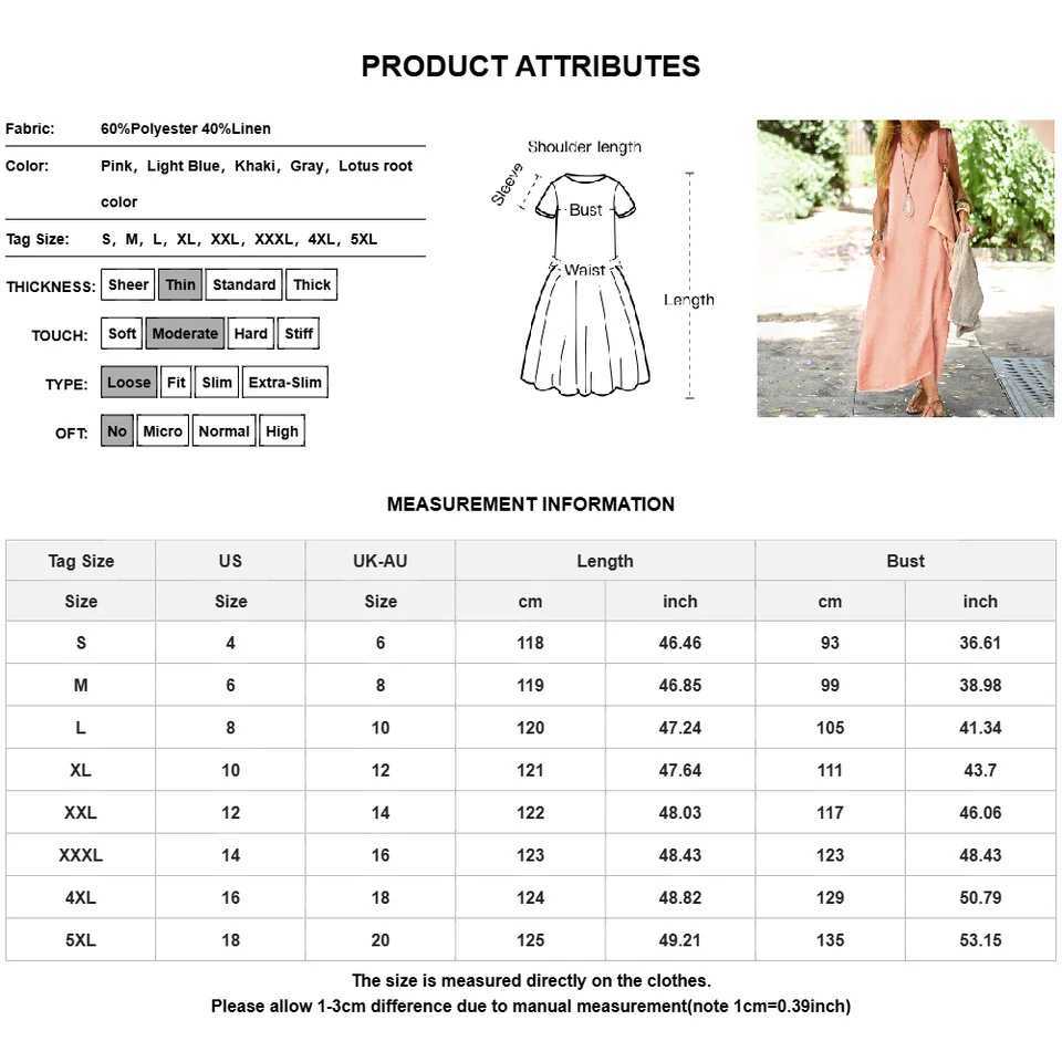 Cotton Linen Long Women Dress 2025 Summer Sexy Casual Slim Skirt Korean Fashion Elegant Vacation Pullover Loose Female ClothingXJ250514
