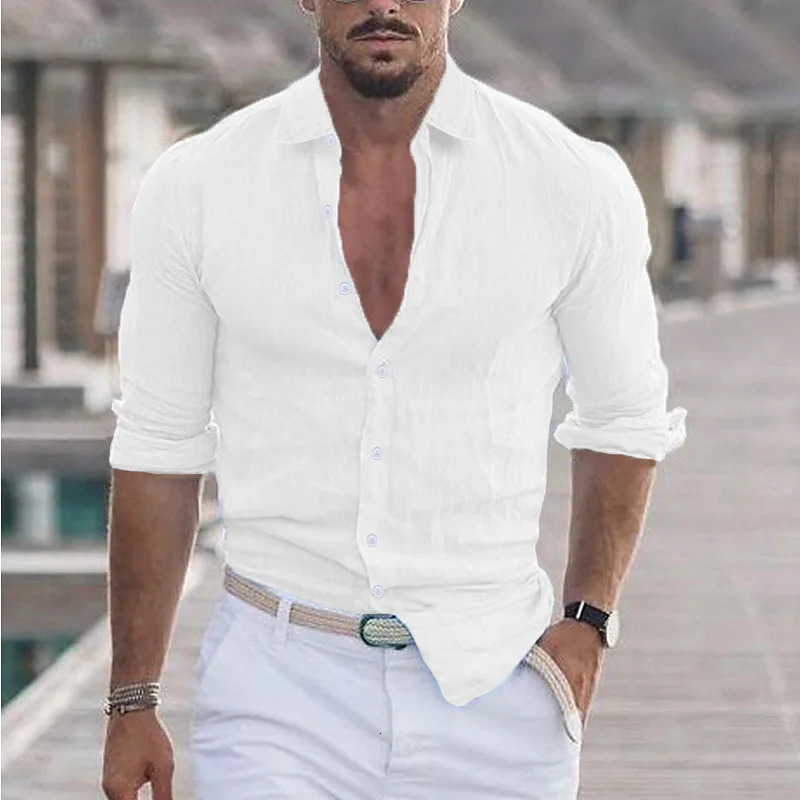 Fitness Desert Spring And Autumn Weiyi Beach Mens Solid Color Shirt Single Row Button Summer Fashion Casual 250514
