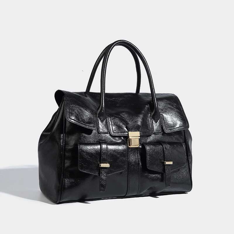 Vintage High Appearance Level Large Capacity Casual Versatile Tote Briefcase Niche Design Commuter Shoulder Bag