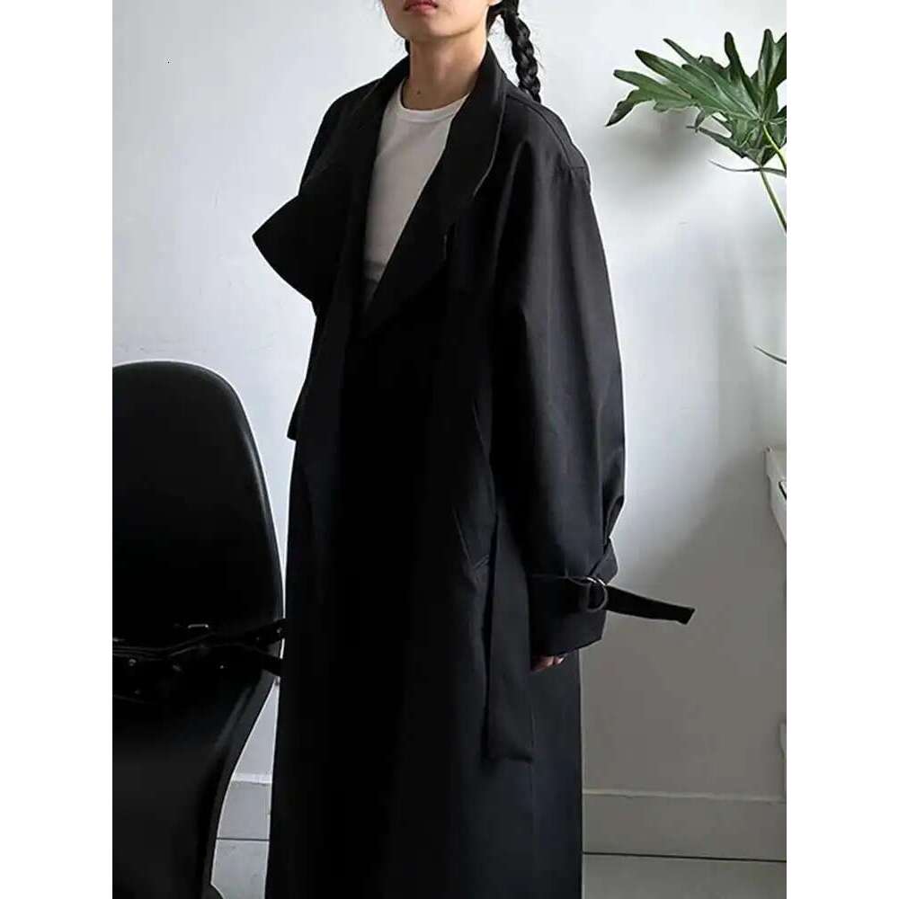 EAM Women Apricot Big Size Elegant Trench New Stand Collar Long Sleeve Windbreaker Fashion Spring Autumn 2025 1DH8165