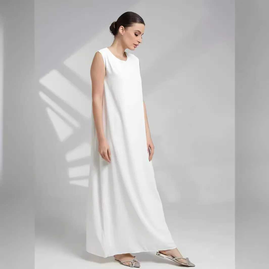 Basic Plain Under Abaya Dress Inside Abayas Robes Muslim Women Modest Simple Inner Slvess Dress Eid Ramadan Islamic Clothing X250514