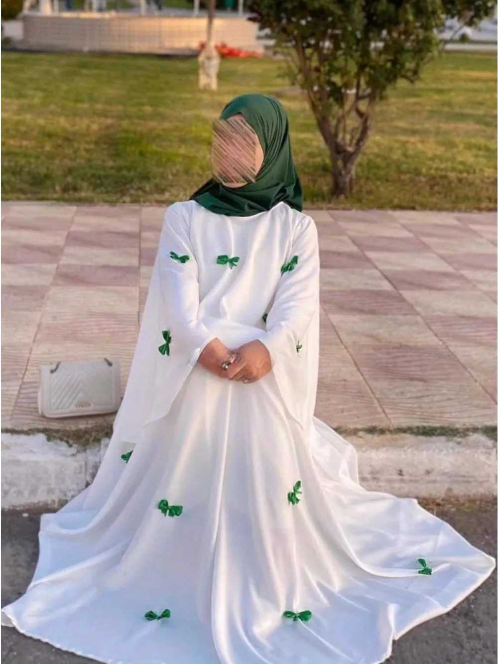 Women Dress Muslim Abaya for Eid Arab Bow Flare Slve Long Robe Jalabiya Ramadan Dubai Abayas Kaftan Vestidos Morocco Dresses X250514