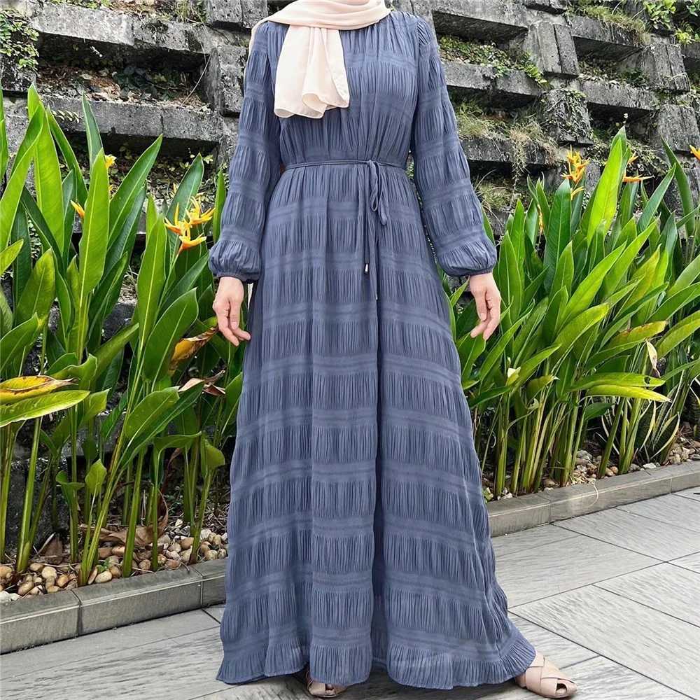 Malaysia Muslim Women Pleated Abaya Casual Modest Long Maxi Dress Turkey Islamic Arab Robe Party Dubai Jalabiya Caftan Vestidos X250514