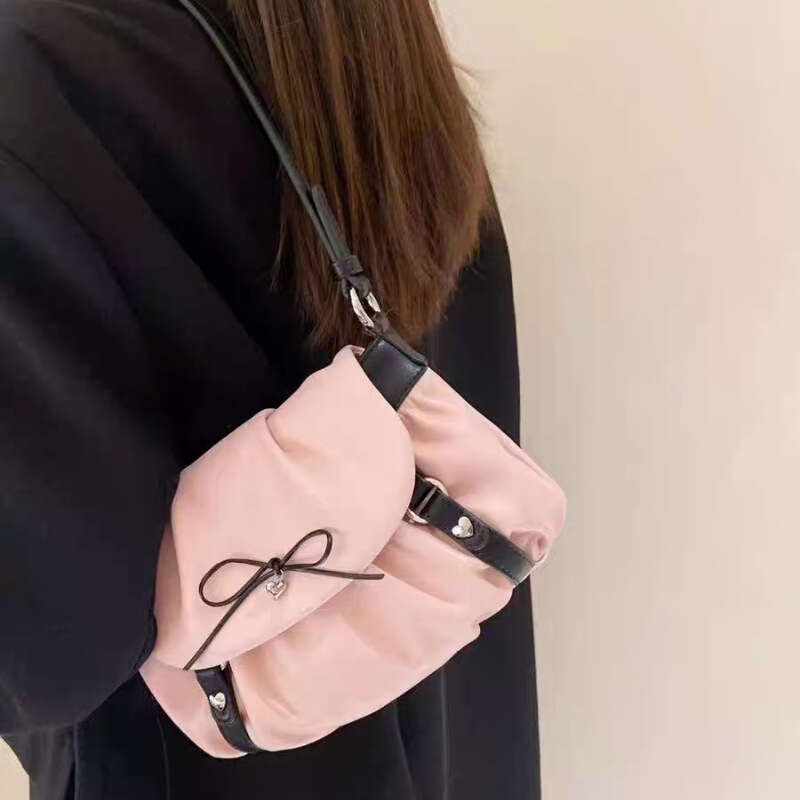 2025 Early Spring Bow New Style Underarm Single Shoulder Fashionable Crossbody Bag, High-End Large Capacity Cloud Tote Bag For Women