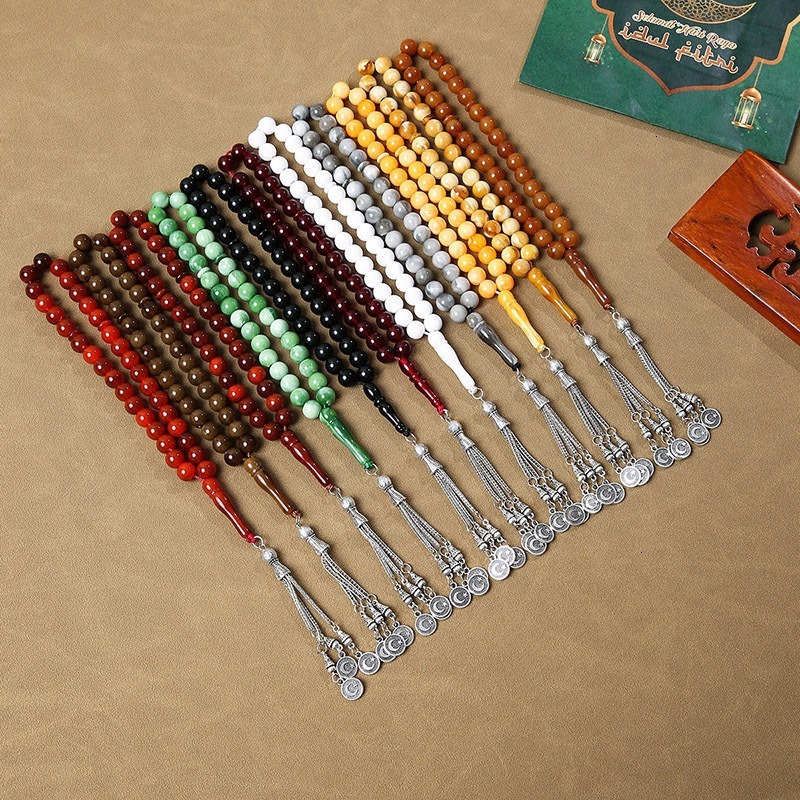 Hand Arabic hand Muslim prayer handmade string, 33 beads, handheld bead bracelet