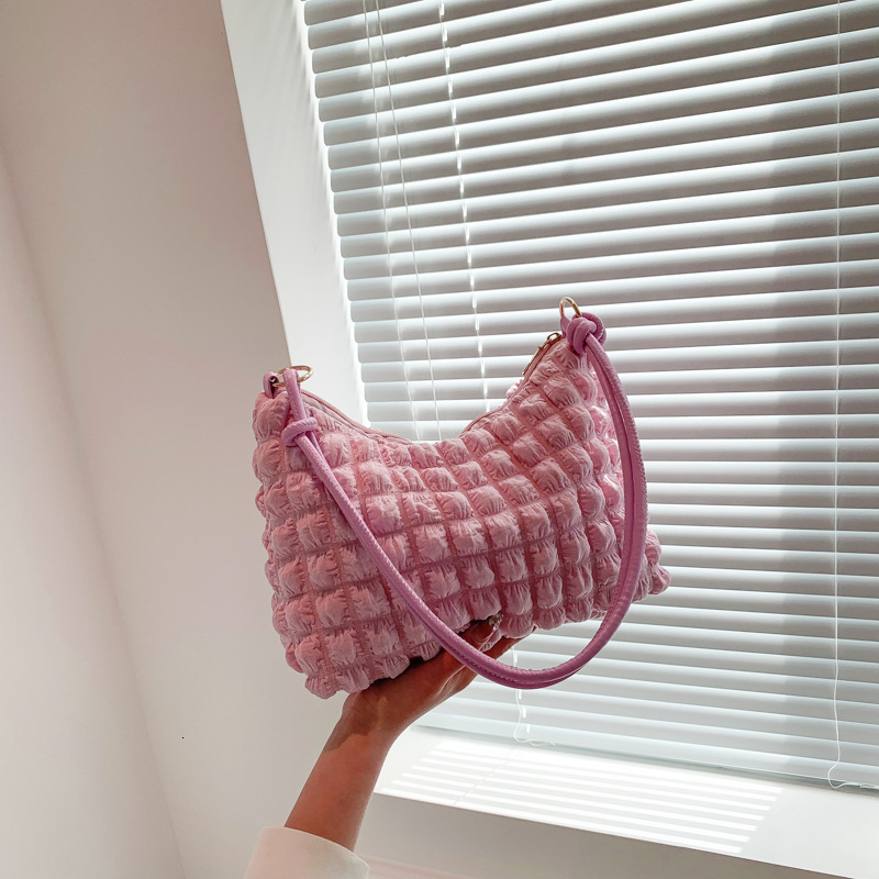 Free Delivery Designer Bag Minimalist Temperament Gentle Pleated Underarm Women's Spring/summer 2025 One Shoulder Crossbody Small Square Bag Luxu