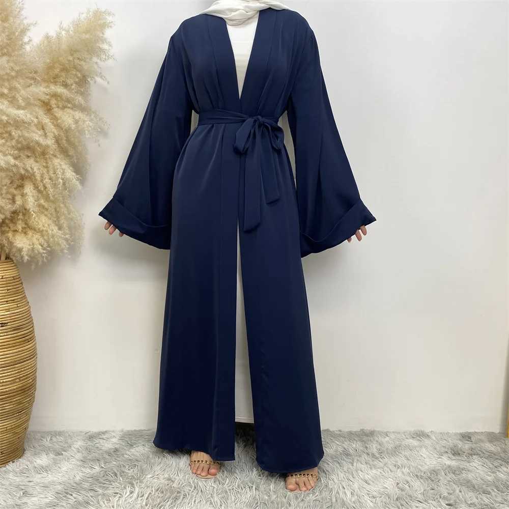 Muslim Fashion Dubai Abaya Long Hijab Dresses with Belt Islam Clothing Abayas African Dresses for Women Kaftan Robe Musulmane M X2505141