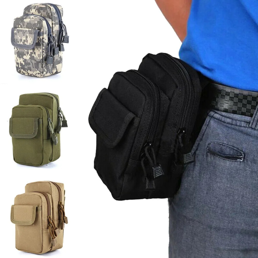 MultiPurpose Molle Pouch Belt Pack Bag Tactical Waterproof Waist Pocket Sports for Outdoor Hiking Compact Phone Storage 250514