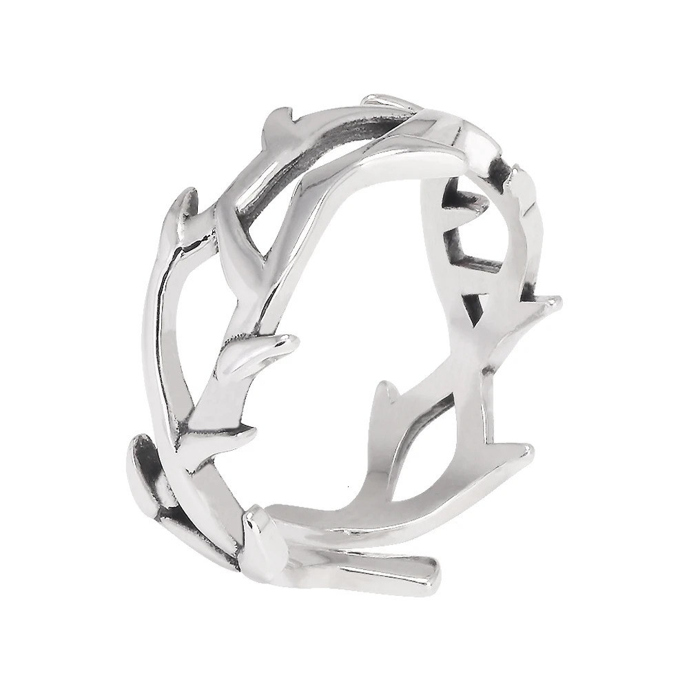 925 Sterling Silver Goth Rock Thorns Spiky Ring for Men and Women Resizable Retro Y2K Finger Rings Party Jewelry Gift 250509