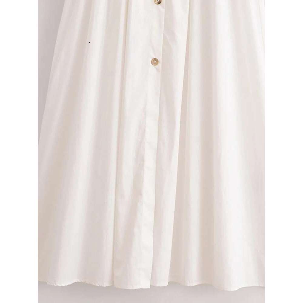 Women Summer Shirts Dress 2025 Vintage Solid Long Sleeve Pleated Single Breasted Female Elegant Street Dresses Clothing