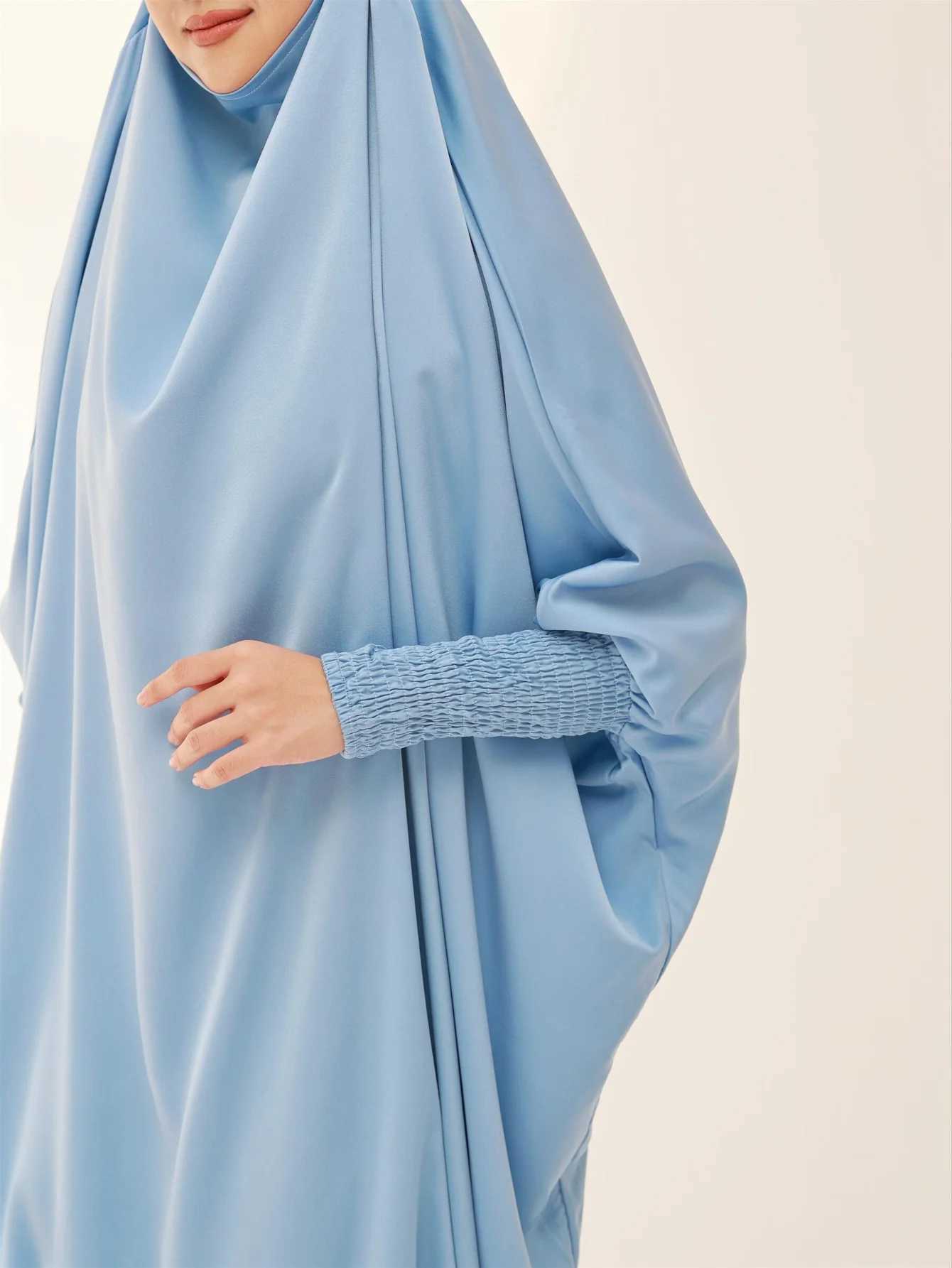 Ramadan Modesty Prayer Dress Women Jilbabs Kaftan Muslim Abayas Smocking Slve Maxi Dresses Dubai Robe Hijab Islamic Clothing X250514