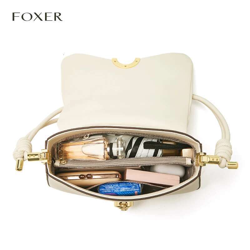 FOXER Soft Split Leather Women's Shoulder Flap Bag,Fashion Girl's Crossbody Bag Purse,Festival Gift For Girlfriend,Wife