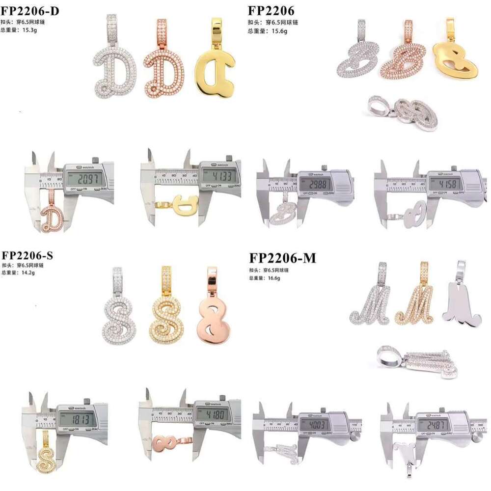 DE Classic D Color VVS1 Silica Letter Personal Hip Hop Pure Sier Pendant