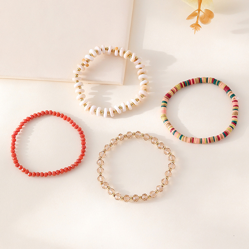 Soft Ceramic Crystal Bracelet Handmade Accessories for Girls, Easy to Match, Ethnic Style Fashion Bracelet, Small Gift