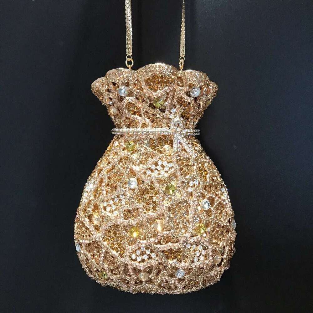 Vase Newest Flower Rhinestone Evening Women Crystal Handbags Metal Chain Elegant Party Bags Designer Clutch Purse