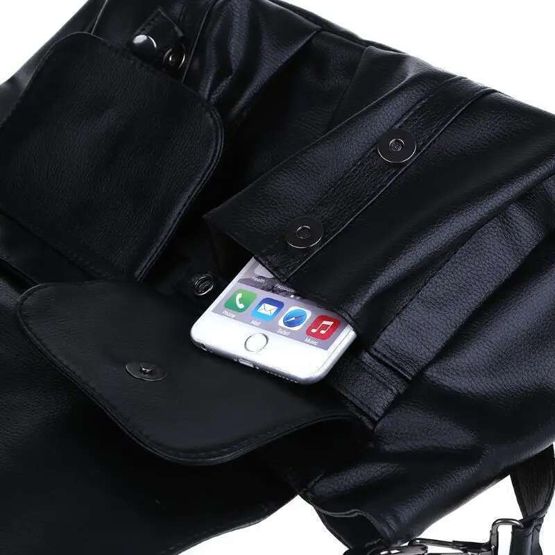 Annmouler Punk Style Women Handbags Pu Leather Skull Tote Black Large Capacity Shoulder Bag 2022 Crossbody Bags