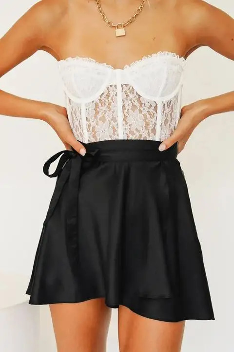 Bow Goth Emo Letter Lower garment punk Women skirt Soft print cute satin high waist Aline Y2K bottoms Vintage Cool Streetwear 250514