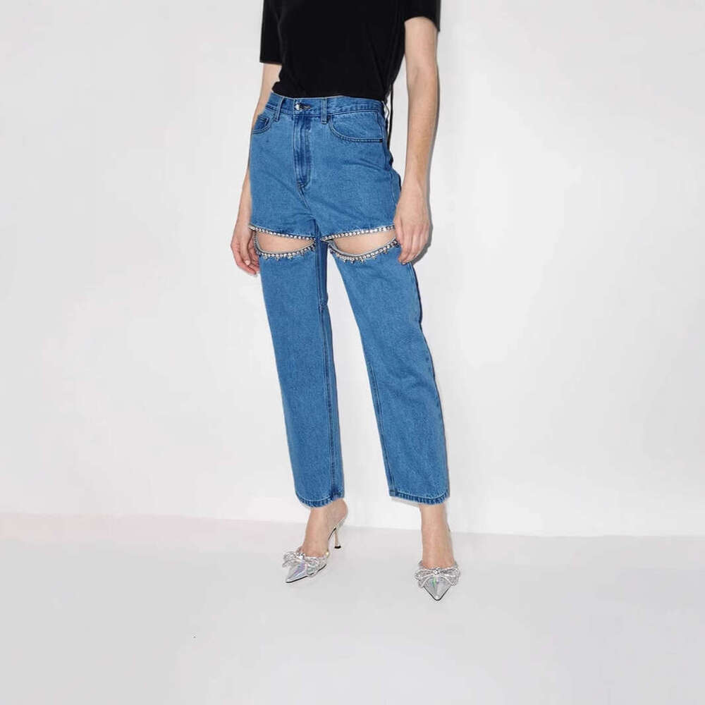 American Versatile Slimming 2025 New Spring Loose High Waist Long Straight Leg Pants Jeans for Women New Arrival Hot Style Loose Fashionable Printing