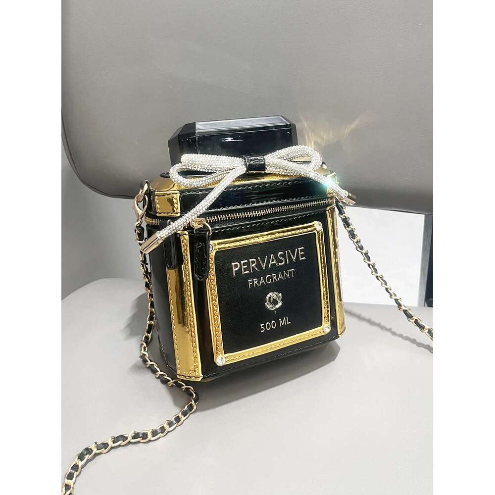 Purses And Totebag Designer Shiny Rhinestones Shoulder Bags Evening Clutch Bag Perfume Bottle Shape Bag