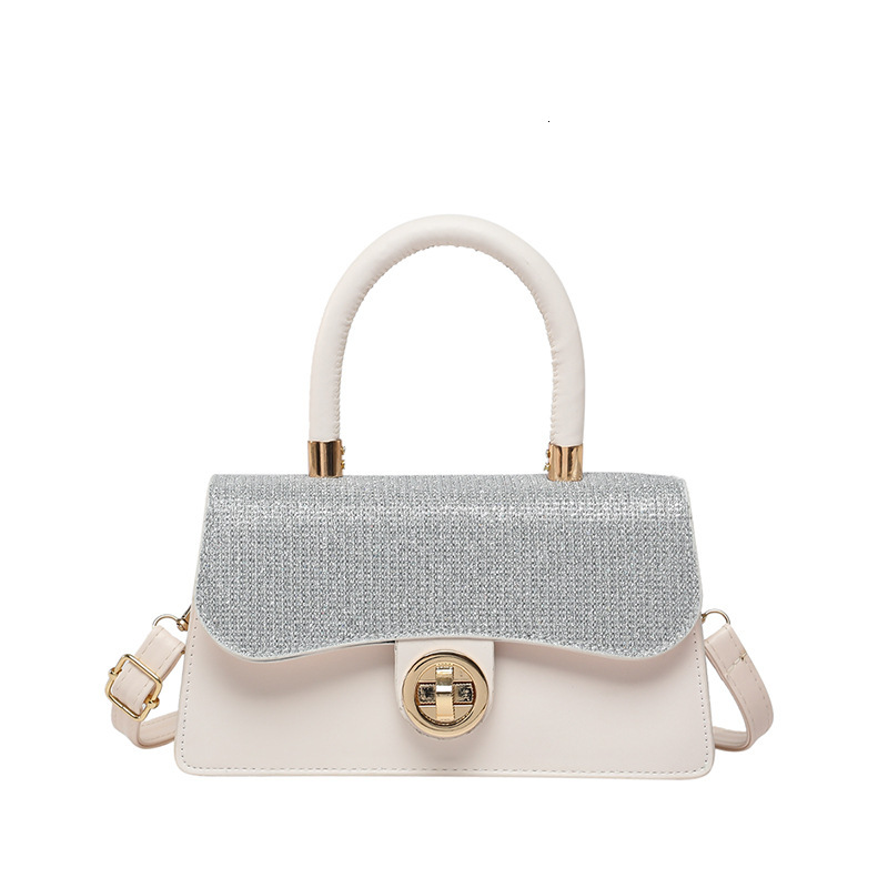 2025 New Handheld Commuter Fashionable Square Designer Multi functional Bright Diamond Single Shoulder Diagonal Cross Bag Trendy, Small and High end B