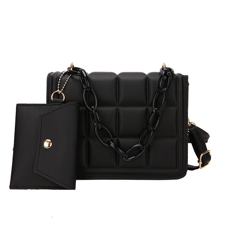 Free Delivery Designer Bag Casual Minimalist Hand Fashionable 2025 New Trend Solid Color Shoulder Trendy And Foreign Style Thick Chain Small Square Lu