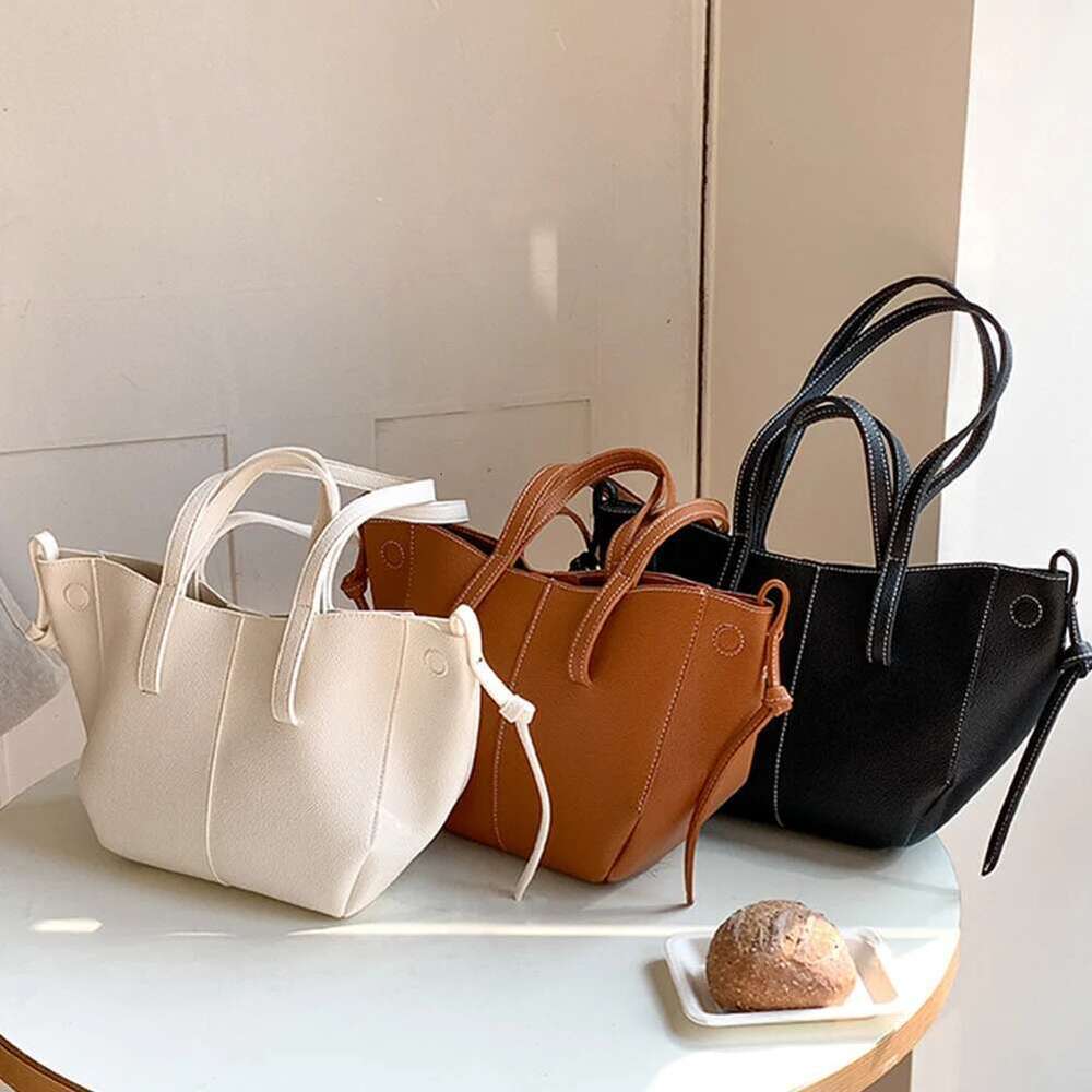 Women's Stylish Large Capacity Fashion Tote Ladies Solid Color Simple Shopping Bag Single Shoulder Bags