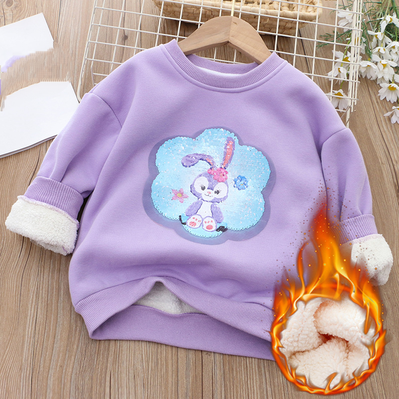 DISNEY Frozen Elsa princess Kids designer clothes Children winter clothes girls' clothes color-changing sequin top thickened.