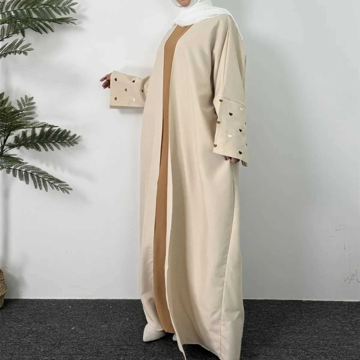 Open Front Abaya Long Slve Maxi Length Dress Womens Clothing Muslim Cardigan Abayas Embroidery Out Kaftans Women Jilbabs X250514