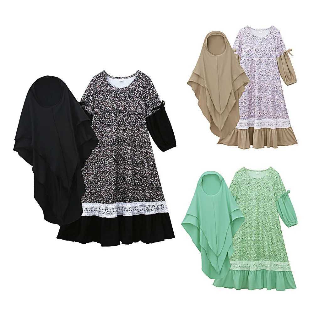 Ramadan Kids Muslim Girls Abaya Print Long Dress Party Turkey Morocco Kaftan Arab Robe Dubai Islam Eid Hijabs Gown Prayer Caftan X250514