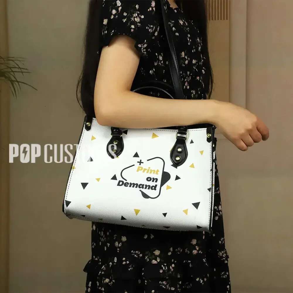 Personal Customize New Version Women PU Handbag Adjustable Shoulder Strap Bag All Over Printing Customized Style