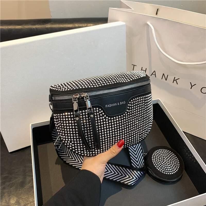 Free Delivery Designer Bag Personalized Fashionable Minimalist Internet Celebrity Hot Diamond Fashionable Single Shoulder Crossbody 2025 Early Autumn 