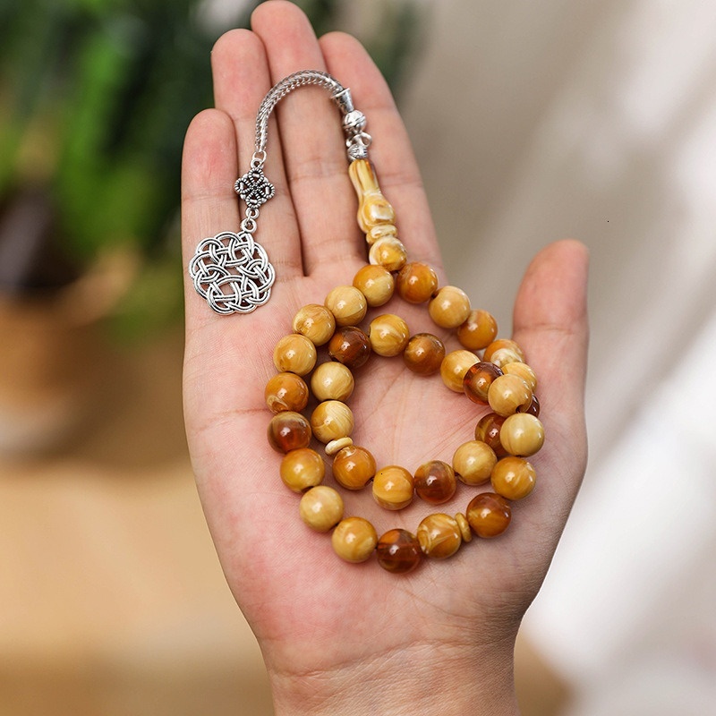 Transparent Blue 33 12 centimeter handheld counting Muslim Islamic prayer beads, Arabic bracelet