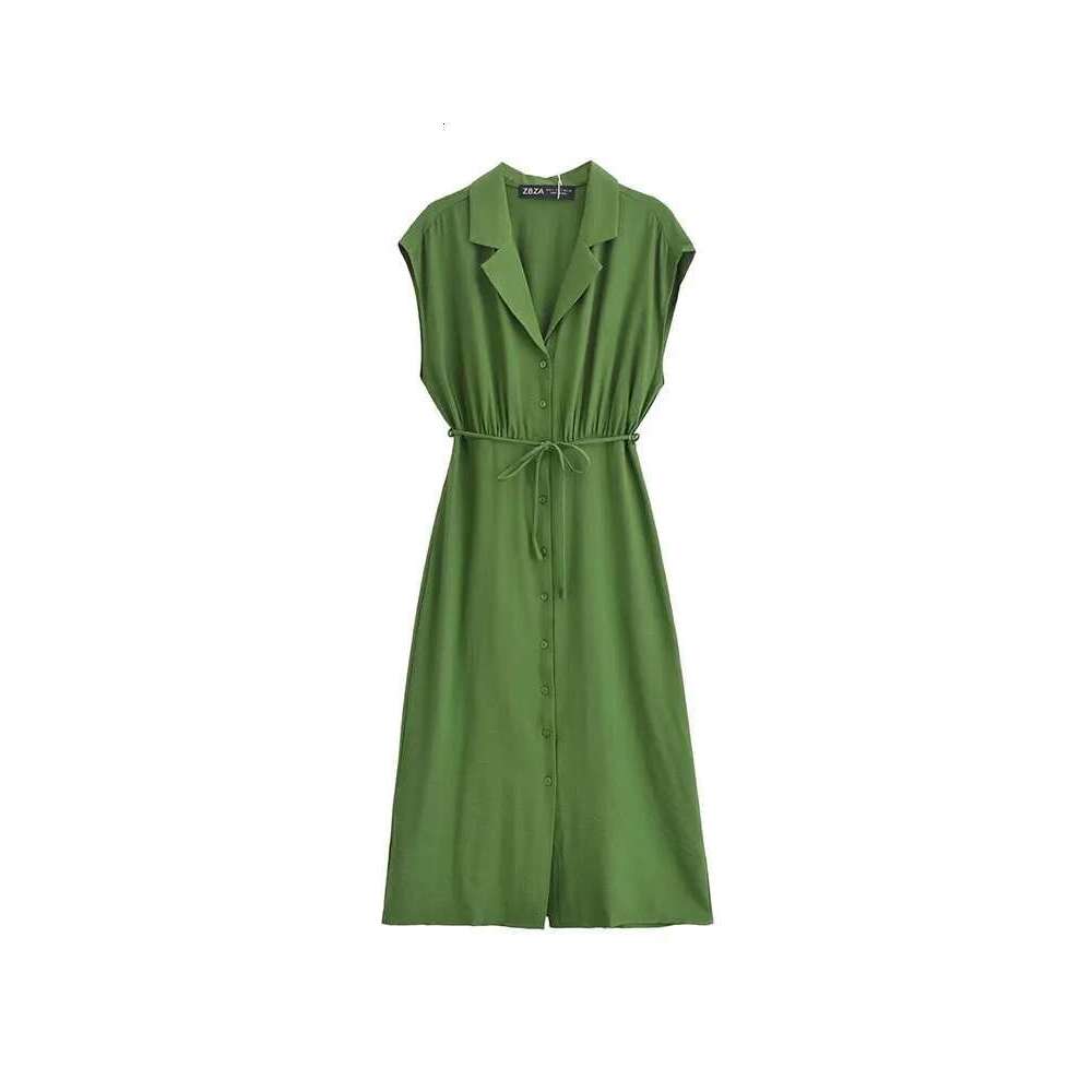 Women Summer MIDI Shirts Dress 2025 Fashion Solid Sashes Bow V-Neck Female Elegant Street Short Sleeve Dresses Clothing