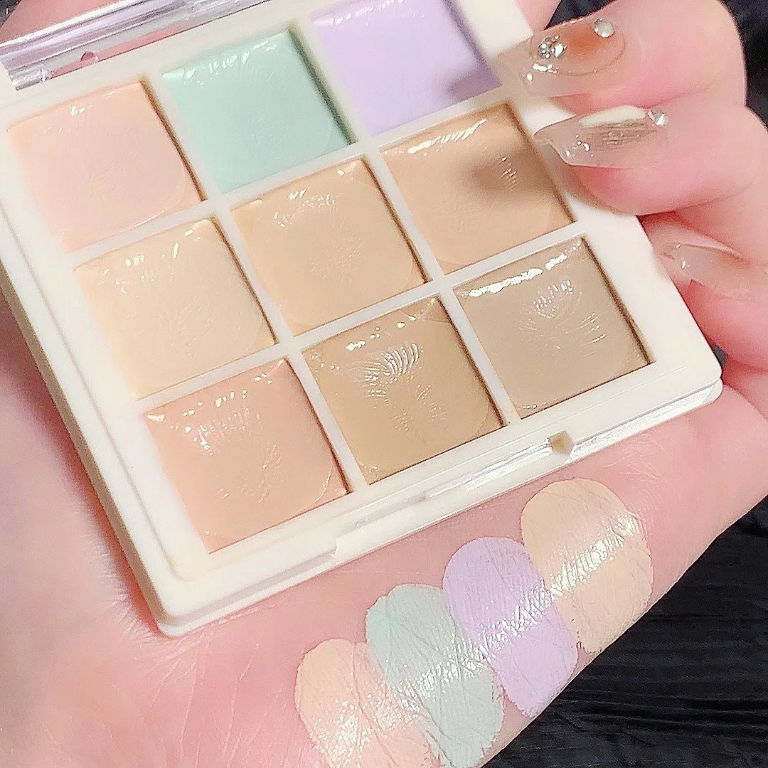 Nine-color concealer mask facial blemishes correct skin tone portable travel perfect for party makeup Christmas lady gift 250512