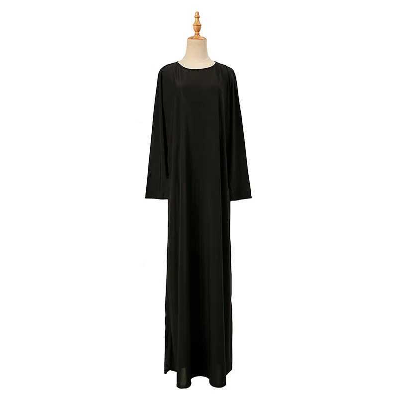 Ramadan Eid Black Muslim Abaya Dress Woman Solid Color Pullover Abaya Lady Simple Islam Clothing Long Dress X250514