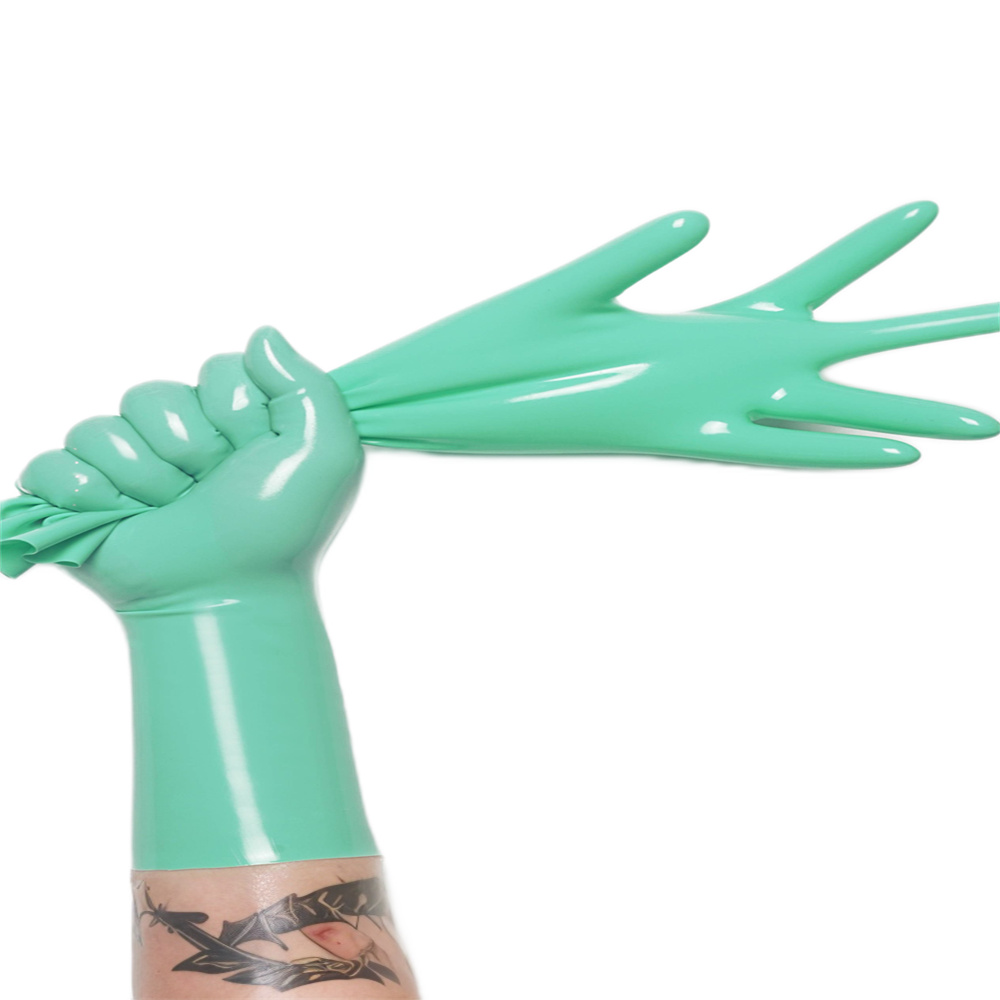 latex fetish handmade green gloves rubber hood sexy cosplay fetish wear catsuite male zentai socks chlorined rubber