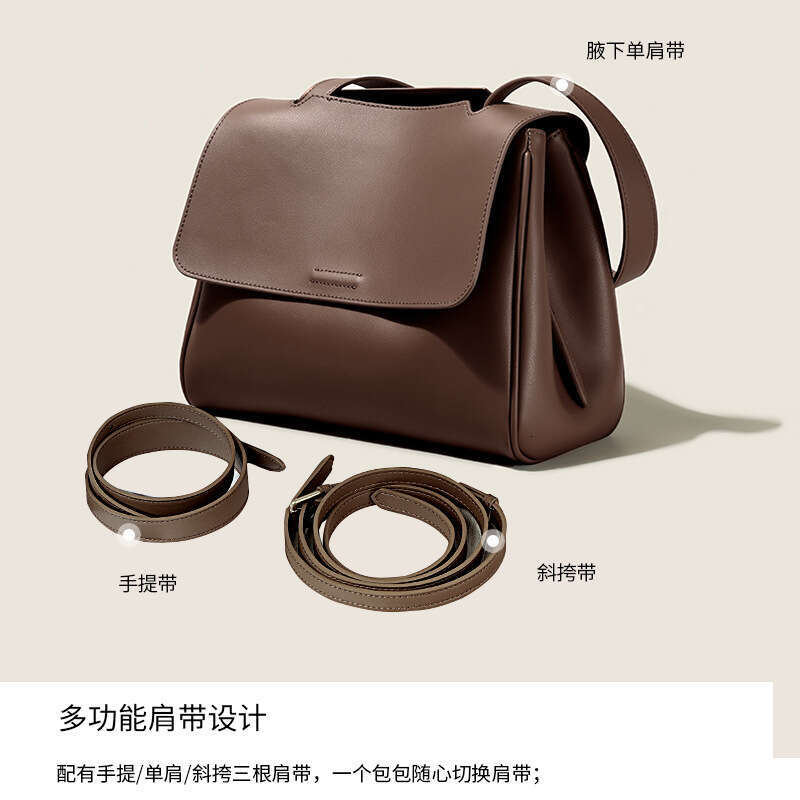 Genuine Leather Bag For Women 2025 New High-End And Niche Tote Large Capacity Crossbody Bag, Women's Commuting Handbag