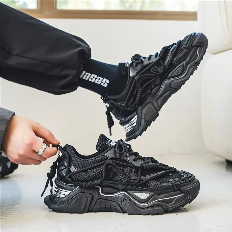 Platform Fashion Clunky Sneakers Men Casual Breathable Sports Dad Shoes Male Fiess Footwear 2023 3381