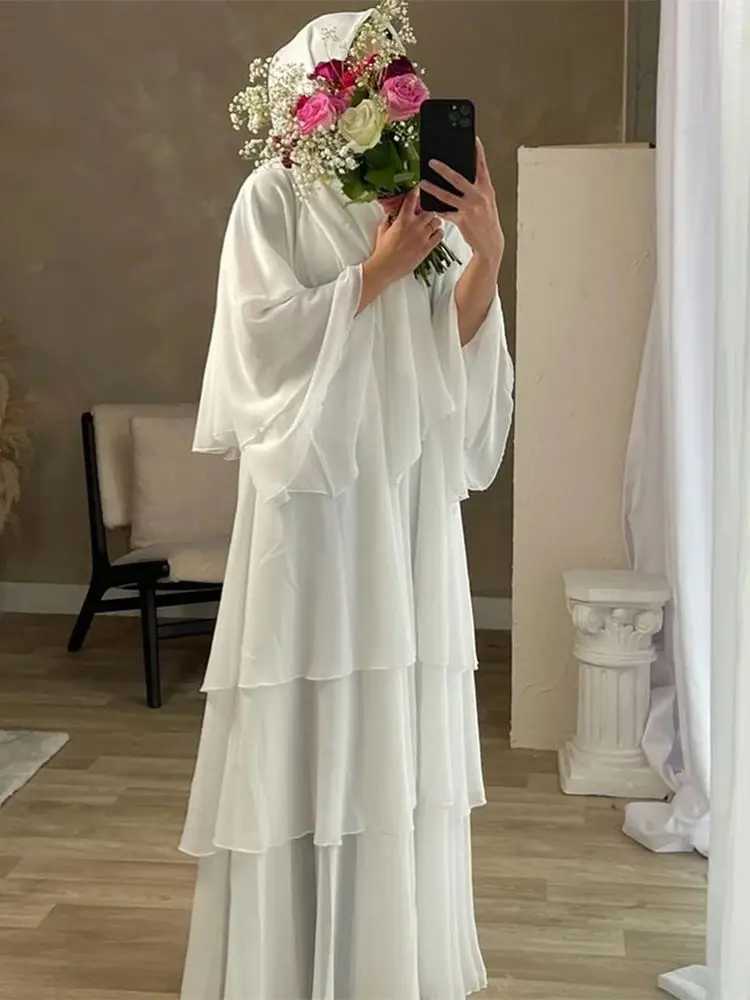 Summer Open Chiffon Khimar Kimono Abaya Dubai Luxury 2024 Muslim Sets Modest Kaftan Hijab Dresses For Women Islam Ka Damen X250514