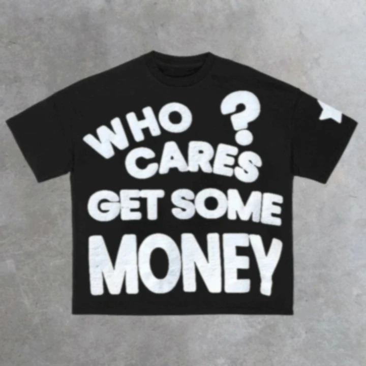 Retro Personality Hip Hop Letter Printed T-Shirt Cotton Short Sleeved T-shirt Casual Men and Women Streetwear Round Neck Tops 250514