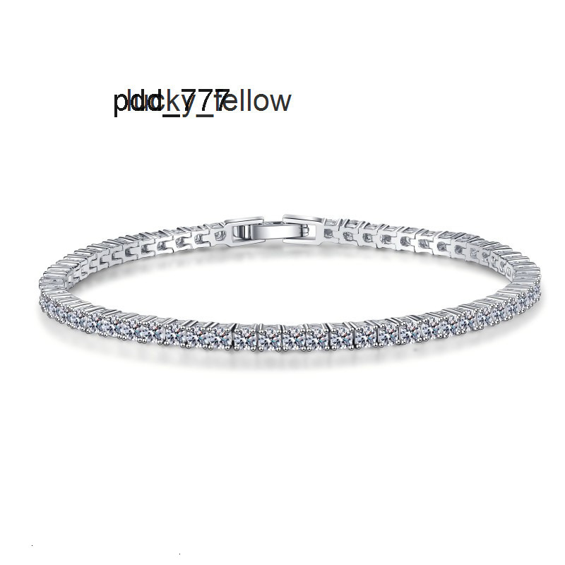 Hot Selling 925 Silver Moissanite Bracelet Fashionable Rhodium Plated Ice Crystal Bangle