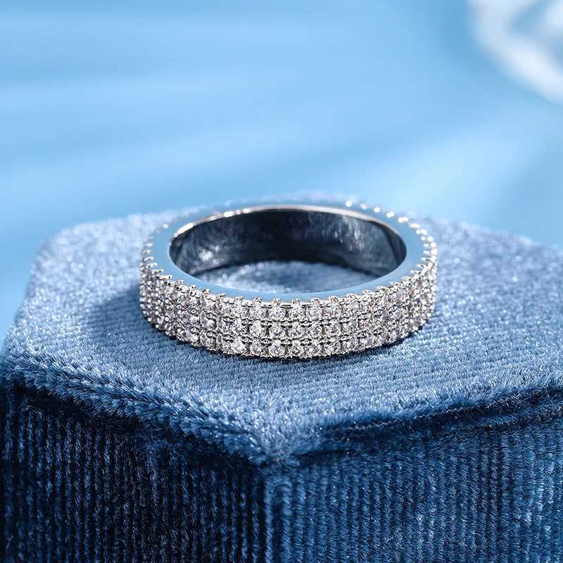 Sparkling High Quality Ladies Zircon Ring S925 Silver Plated Party Banquet Birtay Ornament Bride Wedding Engagement GiftXJ250514