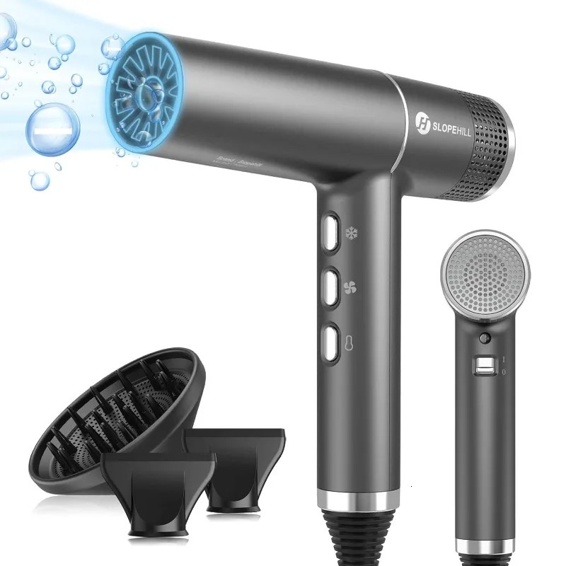 Slopehill Hair Dryer with Unique Brushless Motor | Intelligent Fault Diagnosis | Innovative Microfilter | Led Display Gray 250513