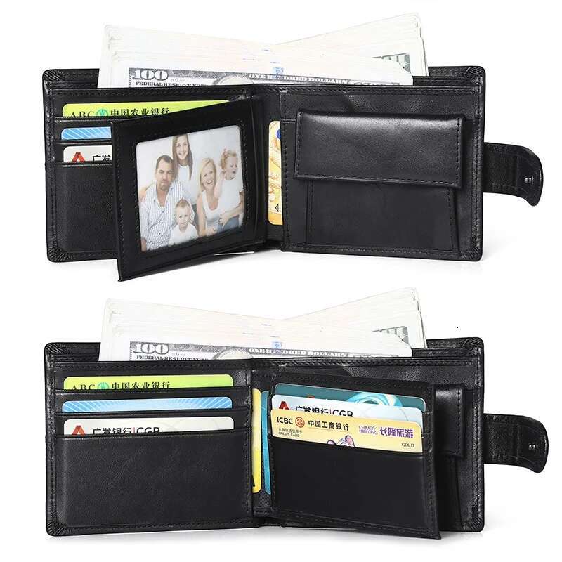 Coin Pocket Designer Dollar Mens Leather Wallet with Rfid
